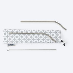 Norwex Stainless Steel Drinking Straws and Bag